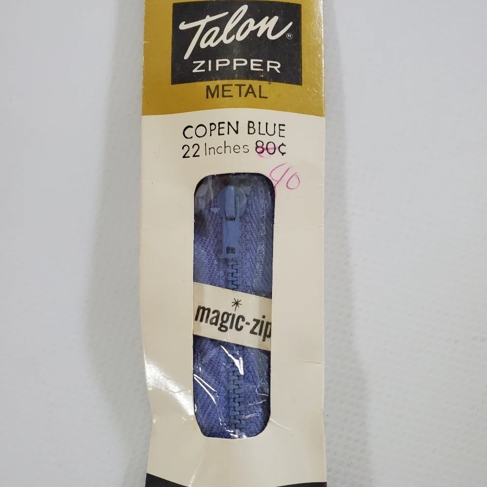 Talon Vintage Zippers Set Of 5 Metal & Nylon Zippers NIP
